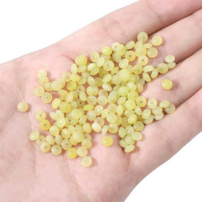 Natural Lemon Jade Disk Stone Beads 4x2mm 160pcs Rondelle Loose Semi Gemstone - Image 3