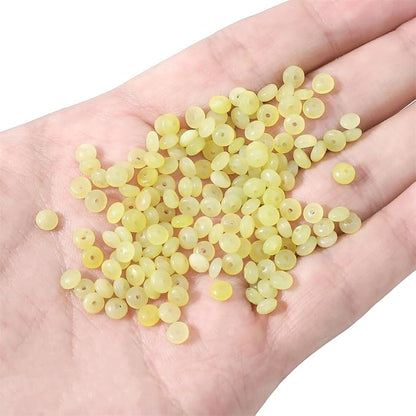 Natural Lemon Jade Disk Stone Beads 4x2mm 160pcs Rondelle Loose Semi Gemstone - Image 3