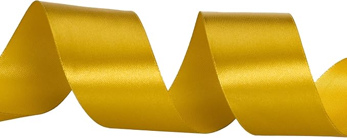 1 1/2 Inch Gold Solid Satin Ribbon, 50 Yards Craft Fabric Ribbon - Image 3