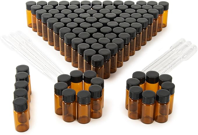 5ml Amber Small Glass Vials 100pcs by BkmamLab