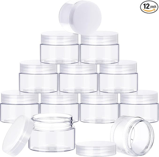 SATINIOR 12 Pack 32 oz Plastic Container Jars by SATINIOR