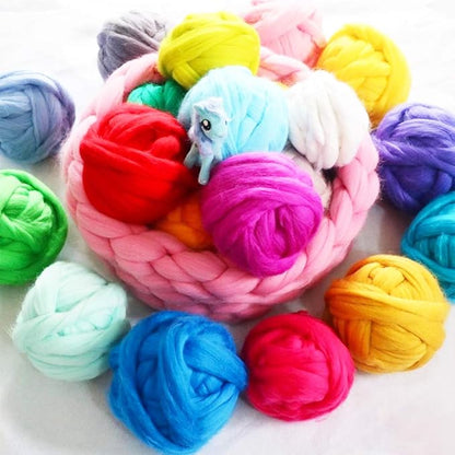 3.53oz Wool Roving Yarn, Wool Felting Supplies, Pure Wool, Chunky Yarn - Image 4