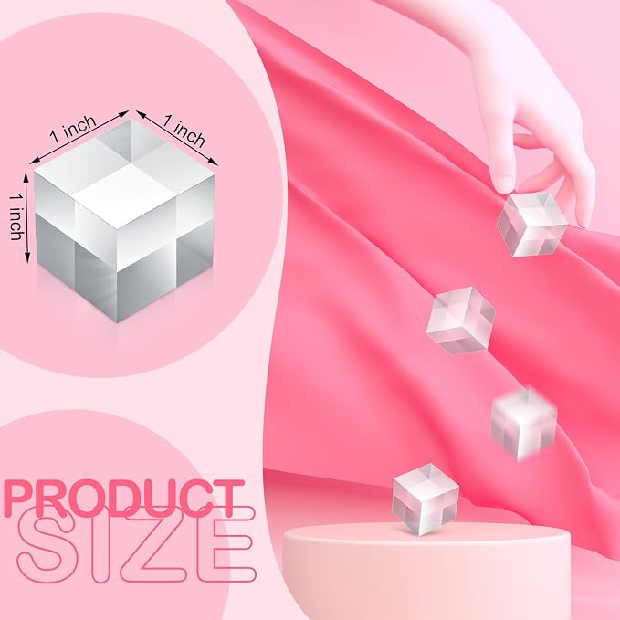 Remerry 8 Pieces Acrylic Display Block 1 x 1 x 1 Inch Clear Polished Acrylic - Image 3