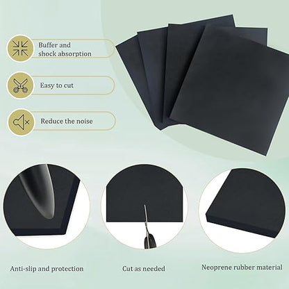 4 Pieces Anti Vibration Pads 1/8 in Thick X 4 in X 4 in, Neoprene Rubber Pads - Image 4