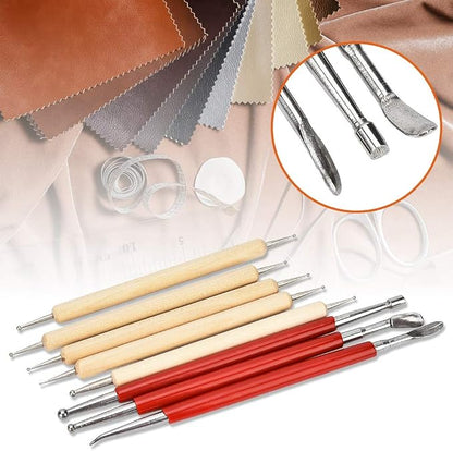 Fayelume 8PCS Leather Carving Tools, Spoon Embossing Tool, Point Drill Leather - Image 2