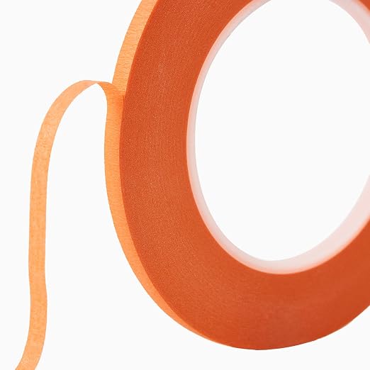 QDiShi 2 Pack 1/4" inch x 60yd Orange Painters Tape Easy Removal Thin Narrow - Image 4