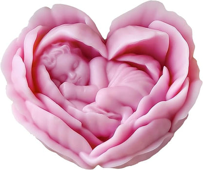Heart Rose Flower Succulent Candle Mold - Image 2