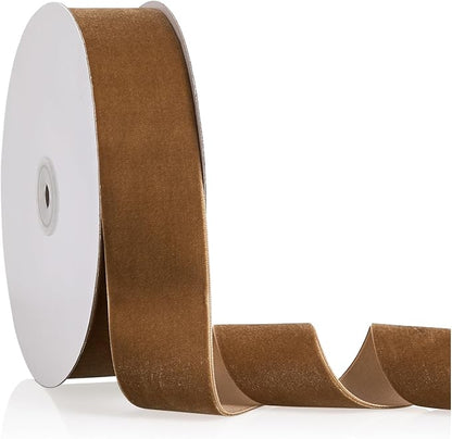 1.5" X 20 Yards Khaki Velvet Ribbon by Bomybaw