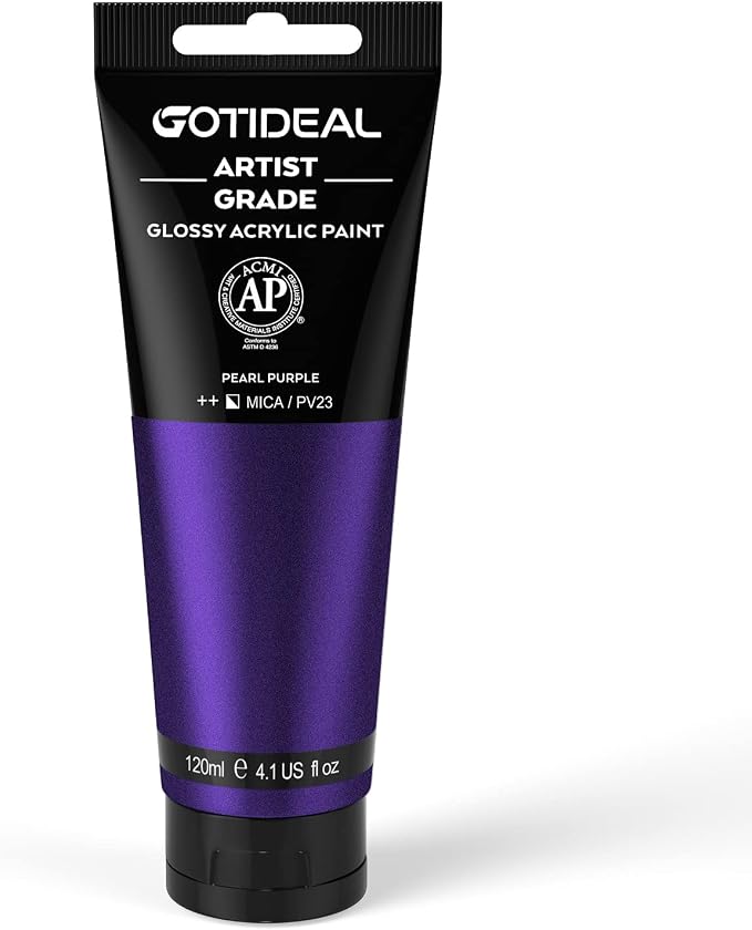 GOTIDEAL Metallic Acrylic Paint Pearl Purple Tubes Non Toxic Non Fading by GOTIDEAL