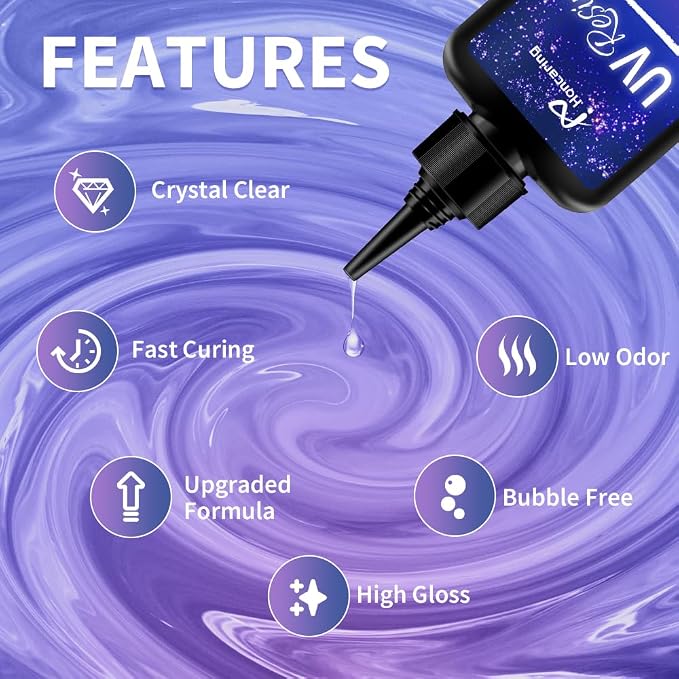 UV Resin Kit 200g with UV Light, Hard Type UV Resin Kit, Upgraded Formula & - Image 4