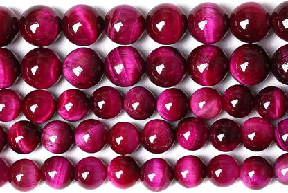 Natural Rose Red Tiger Eye Agate Stone Round Loose Beads by NaturalStoneBeads