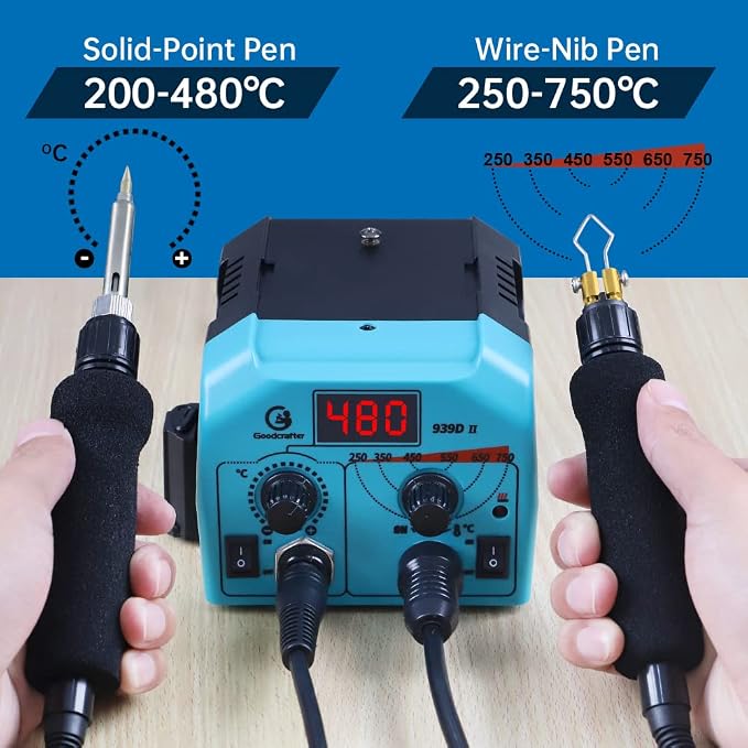 Goodcrafter Pyrography Pen 2-IN-1 Wood Burning Kit 101-IN-1, 200~480°C/Wire-Nib - Image 2