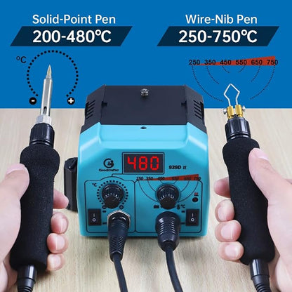 Goodcrafter Pyrography Pen 2-IN-1 Wood Burning Kit 101-IN-1, 200~480°C/Wire-Nib - Image 2