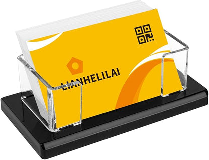 Acrylic Business Card Holder Black 1Pack Enlarged Holds 120 Cards by LIANHELILAI