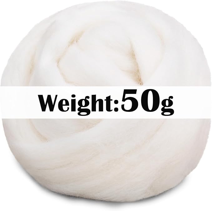 Mayboos Wool Roving Yarn, 1.76oz Colored Natural Wool Roving, Wool Felting - Image 2