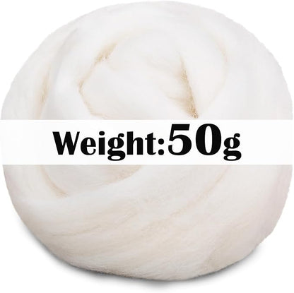 Mayboos Wool Roving Yarn, 1.76oz Colored Natural Wool Roving, Wool Felting - Image 2