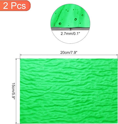MECCANIXITY 2 Pcs Stained Glass Sheet Mosaic Tile 7.9 Inch x 5.9 Inch Emerald - Image 2