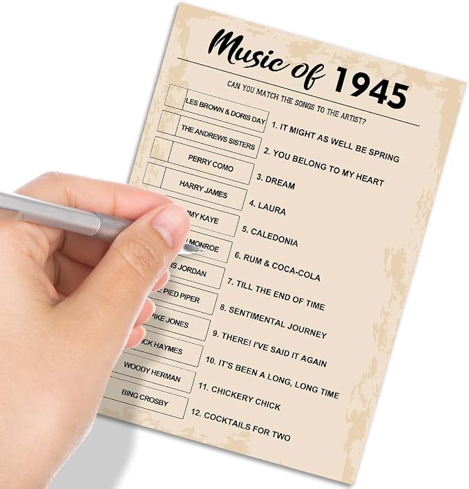 80th Birthday Party Games, Music of 1945 Games, Birthday Party Supplies - Image 4
