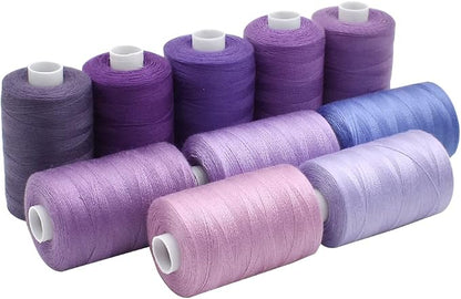 Sewing Thread 10 Color Sewing Industrial Purpose 1000 Yards Per Spool 40S/2 by HDST-HOME