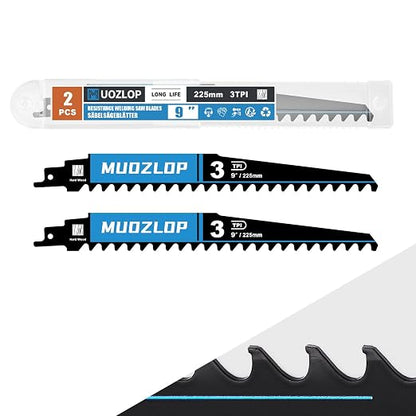 2 Pack 9 inch Reciprocating Saw Blades Set，3 TPIHigh Carbon Saw Blades by Unknown