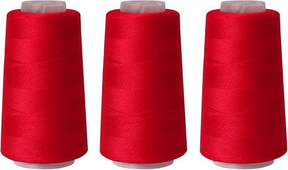Sewing Thread Cone Set, 3 Pack Serger Thread, 3000 Yards Each, All Purpose by Unknown