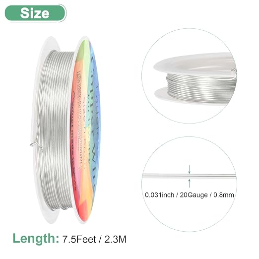 0.8 mm/20 Gauge Copper Wire for Jewelry Making, 7.5FT Copper Beading Craft Wire - Image 3