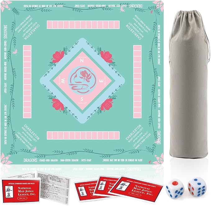 Mahjong Table Mat: 32.4 * 32.4 Inches Non-Slip and Noise-Reducing Mahjong Mat by Unknown
