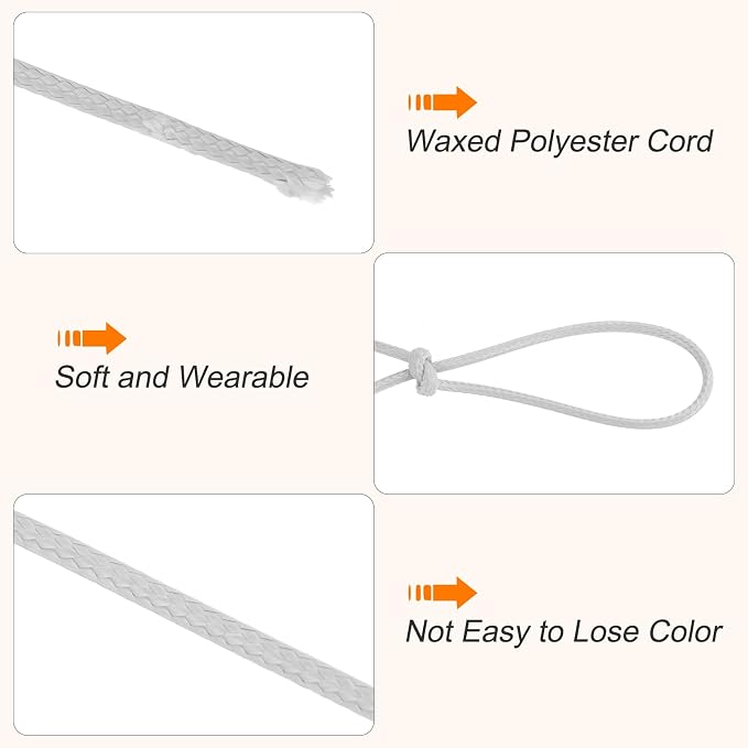 MECCANIXITY Waxed Cord 2.5mm Waxed Polyester Cord 87 Yard Wax String - Image 3
