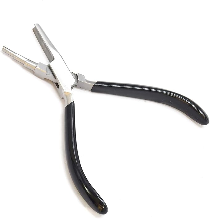 Concave and Round Nose 3-Step Wire Looping Jewelry Pliers by Unknown