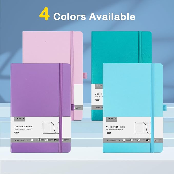 4 Pack Lined Journal Notebooks for Work, A5 Size 100 GSM Thick Paper, Classic - Image 7