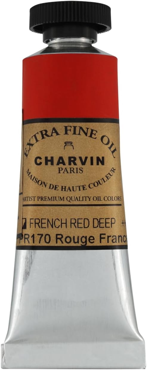 Charvin Extra Fine Oil Paint, French Red Deep 20 mL - Image 2