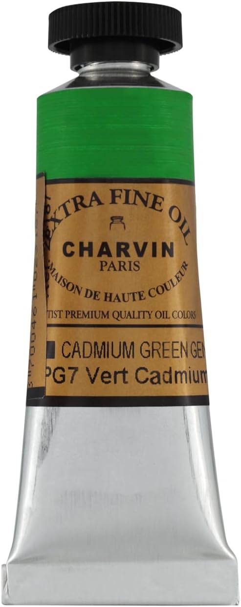 Charvin Extra Fine Oil Paint, Cadmium Green 20 mL - Image 2
