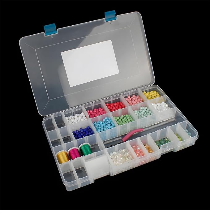 24 Grids Clear Plastic Organizer Box by Chemlliy