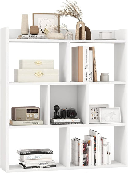 Giantex 7 Cube Bookshelf, Free-Standing Wooden Bookcase, 4 Tier Home Display by Giantex