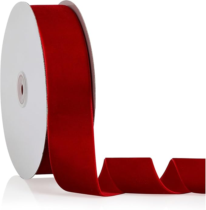 1.5" X 20 Yards Red Velvet Ribbon by Bomybaw