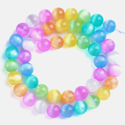 6MM 120pcs Mixed Color Selenite Gypsum Beads Natural Stone Round Loose Beads - Image 4