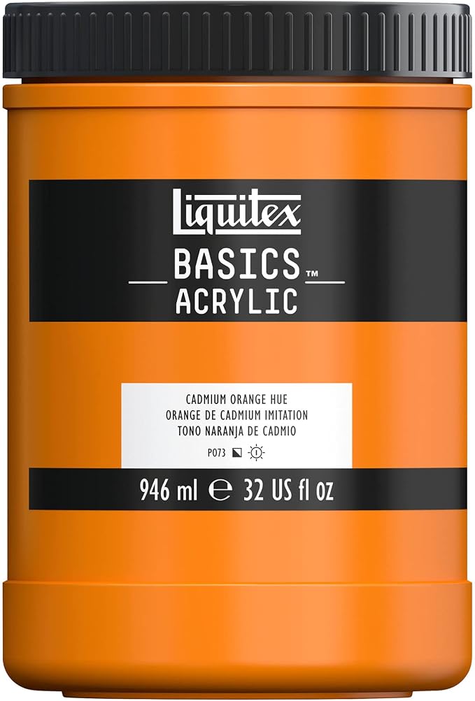 Liquitex BASICS Acrylic Paint, 946ml Jar, Cadmium Orange Hue by Liquitex