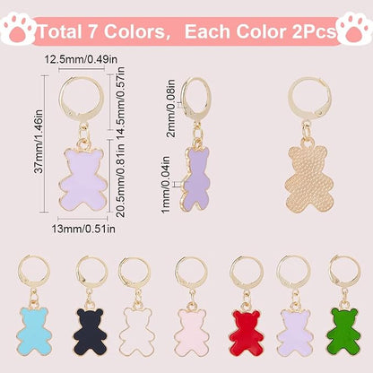 SUNNYCLUE 1 Box 14pcs Crochet Stitch Marker Stitch Markers Knitting Bear Stitch - Image 2