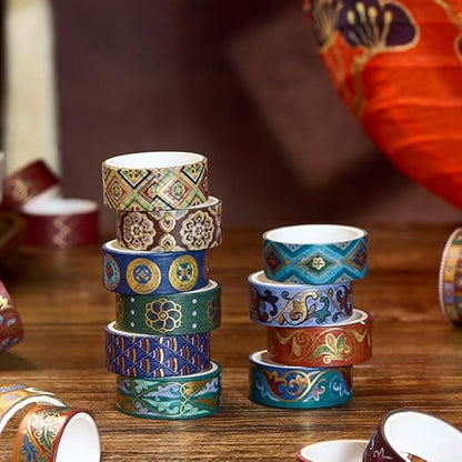 Washi Tape Set 10 Rolls, Chinoiserie Gold Foil Decorative Paper Sticker - Image 3
