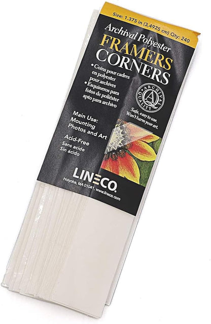 Lineco Archival Acid-Free Polypropylene Framers Corners, 1.375 Inches Mounting - Image 8