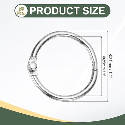 PATIKIL 1" x 1.22" Loose Leaf Binder Rings - Image 2