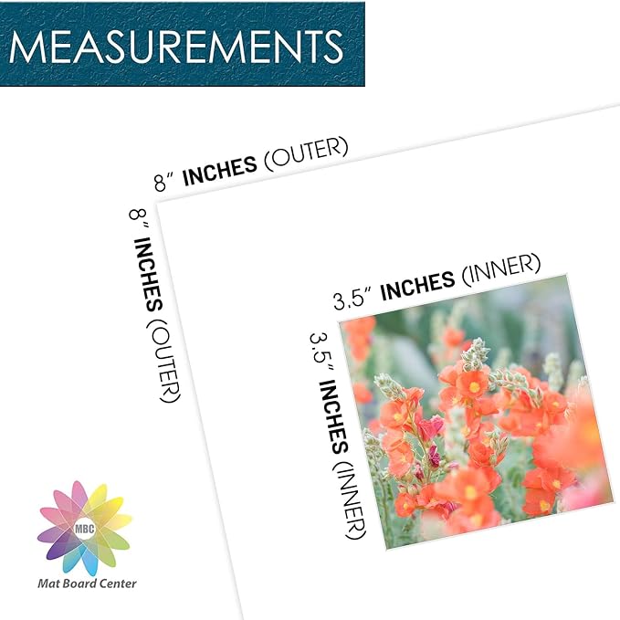 Mat Board Center, 8x8 for 4x4 White Photo Picture Mats - Image 2