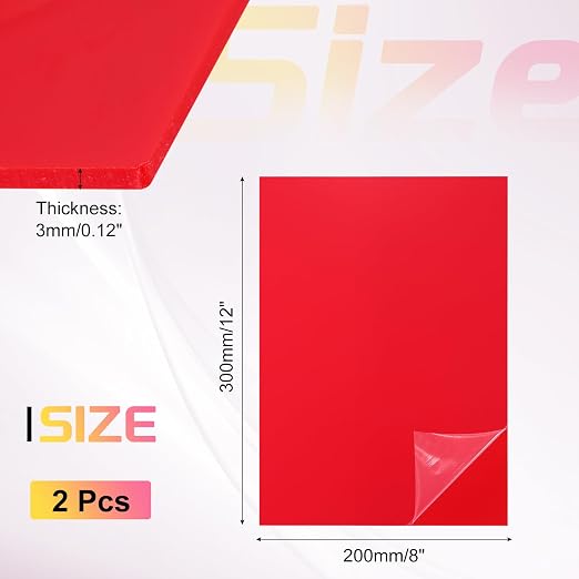 uxcell 2Pcs Acrylic Sheets 12x8 Inch Acrylic Panel 1/8 Inch-3mm Plastic Board - Image 2