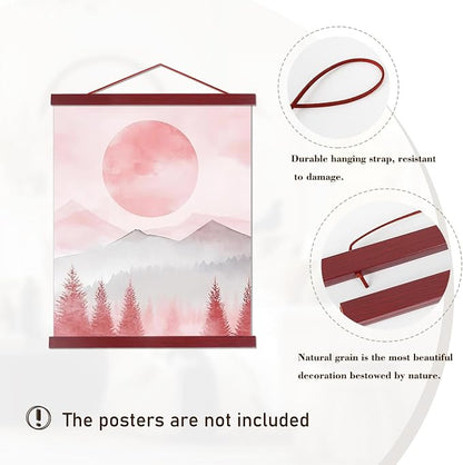 Artmag Magnetic Poster Hanger Frame, 22x34 22x28 22x30 Light Wood Wooden Magnet - Image 2
