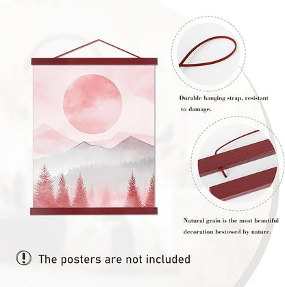 Artmag Magnetic Poster Hanger Frame, 19x19 19x13 19x25 Light Wood Wooden Magnet - Image 2