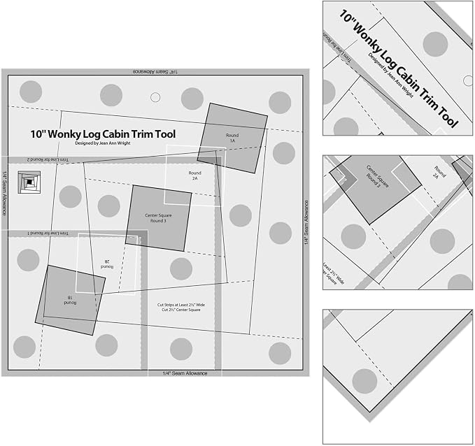 Quilting Ruler, Motion Sewing Templates, Quilt Templates Acrylic Log Cabin Trim - Image 5