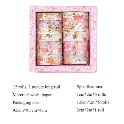 MAFELOE 2 Meters Long 12 Rolls Washi Tape Set, Decorative Adhesive Supplies - Image 5