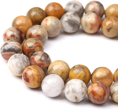 32pcs 12mm Natural Stone Beads Crazy Lace Agate Gemstone Round Loose Beads - Image 3