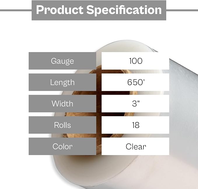 PSBM Mini Stretch Wrap with Handle, 18 Pack, 3 Inch x 650 Feet, 100 Gauge - Image 4