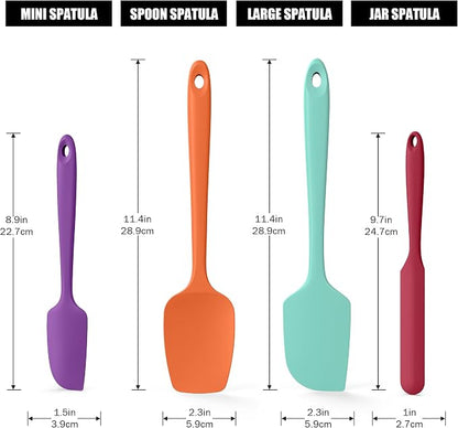 4-Piece Silicone Spatula Scrapers: Doosu 600°F Heat Resistant Food Grade - Image 2